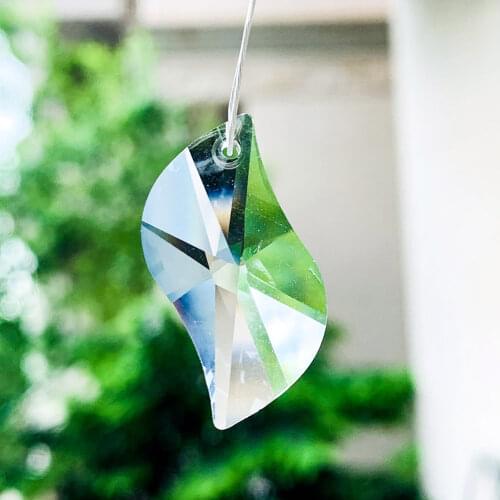 2 PC Clear Leaf Crystal Boomerang Prism Chandelier Sunlight Catcher DIY Door Curtain Loose Bead Jewelry Tools Lighting Accessory