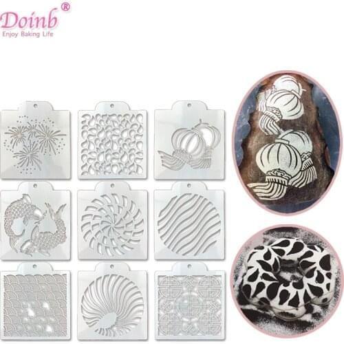 20*20cm DIY Pattern Toast Bread Template Pad Cake Decoration Baking Moulds Bakeware Reuseful Mold Food Grade Stencil