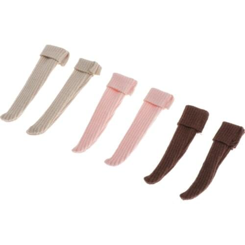 3 Pairs Dolls Clothes Accessories - Comfortable Knee Socks Casual Dress Up for 1/6 Ball Jointed Doll, for Blythe Licca Azone