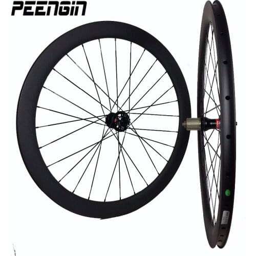 50mm carbon clincher 700c disc wheelset bicycle wheels OEM 23/25mm wide rodas de carbono cyclocross XD body novatec QR/thru axle