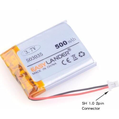 503035 3.7V 500mAh Rechargeable Li Polymer Li-ion Battery For Bluetooth Speaker GPS PSP navigation MP3 MP4 MP5 DVR smart watch