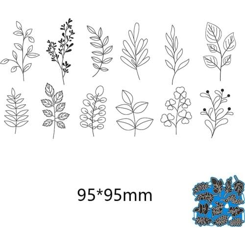95*95mm 12pcs Leaves branches Stencil DIY Scrapbooking Photo Album Embossing Decorative Paper Card Craft