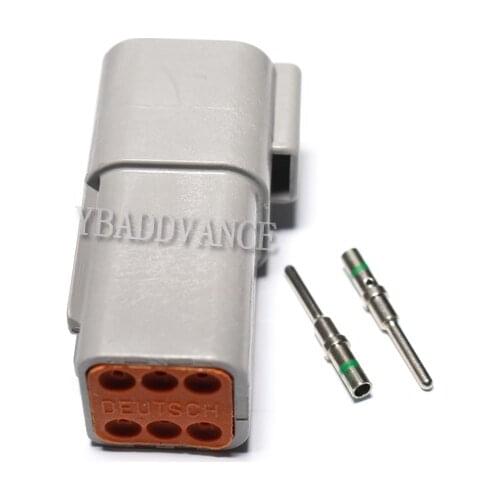 Australia Market PBT 6 Pin Waterproof Auto Connector Deutsch Male With Solid Round Pins and Wire Seals DT04-6P