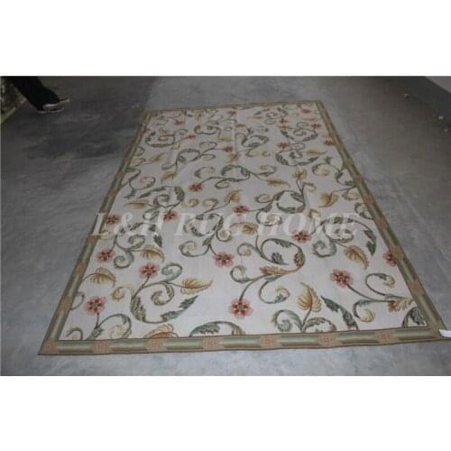 Free Shipping 10+15K 6'x9' Handmade Rug New Zealand Woolen needlepoint rug RICE STITCHED finer woolen hand knotted carpet