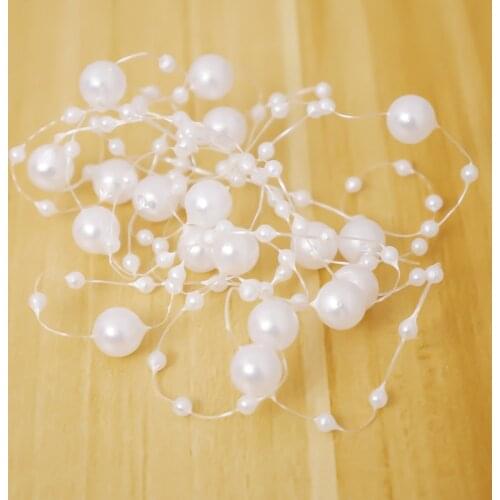 1.3 Meters Fish Line Artificial ABS Pearl Beads Chain For Garland Wedding Party Decor Hair Accessories