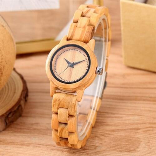 Slim Wooden Bangle Watch Quartz Womens Wristwatch Black Dots Analog Minimalist Dial Full Wood Female Bracelet Watches Gifts