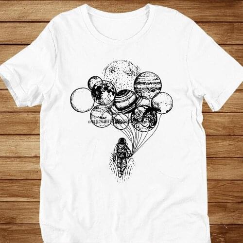 Spaceman With Space Balloons Universe Astronaut T shirt