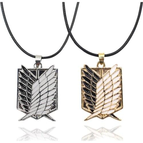 Creative Personality Retro Charm Badge-Style Pendant Wings Necklace Two-Color Optional Handsome Male Jewelry Gift Selection