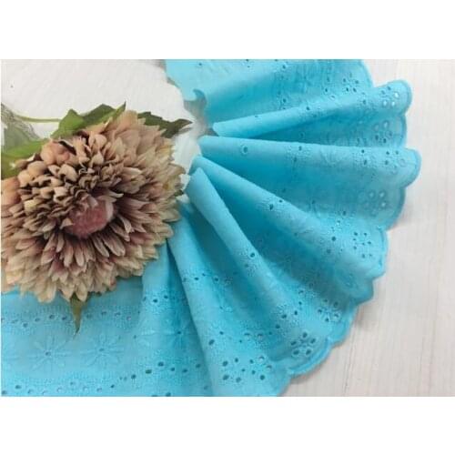 2 Meters New Arrival Sky Blue 100% Cotton Cloth Lace Guipure Lace Embroidery Hot Sale Pretty Sewing Lace Trim 12cm Width