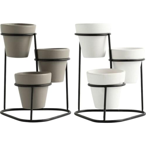 HOT-Nordic Style Home Mini High-Quality Flower Pots Simple Garden Indoor Modern Plant Display Stands