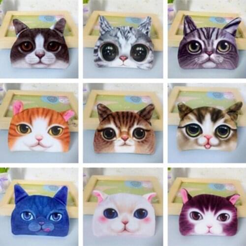 M132 Cute Cartoon Harajuku Meow Star Coin Purse Cat Dog Semicircular Purse Wallet Girl Women Student Bag Gift Wholesale