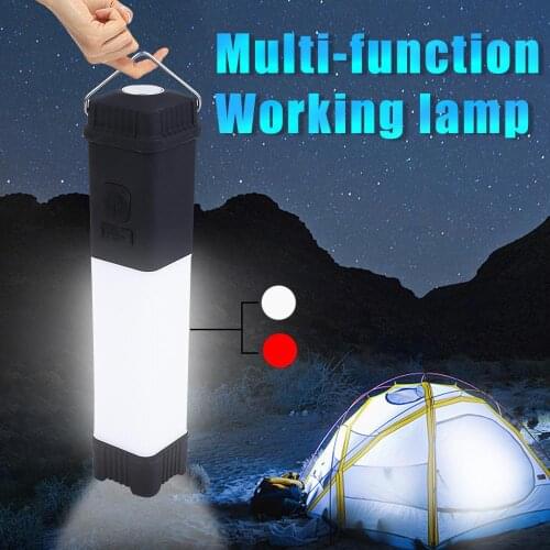 3 in 1 USB Rechargeable double beam multifuctional LED lanterns camping hiking red emmergency flashlight car repair maintenance