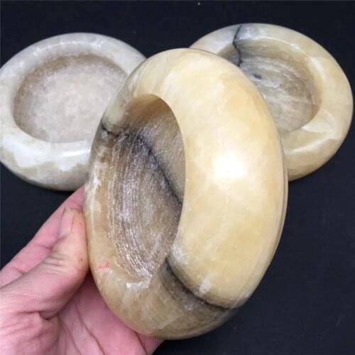 Natural Quartz Crystal Topaz Ashtray Mineral Healing Home Decoration