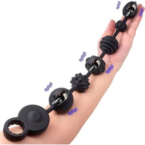 NEW 3 Motors Powerful Vibrators Anal Beads Silicone Prostate Massager Super Long Butt Plug Soft Deep Vibration Exercise Plug