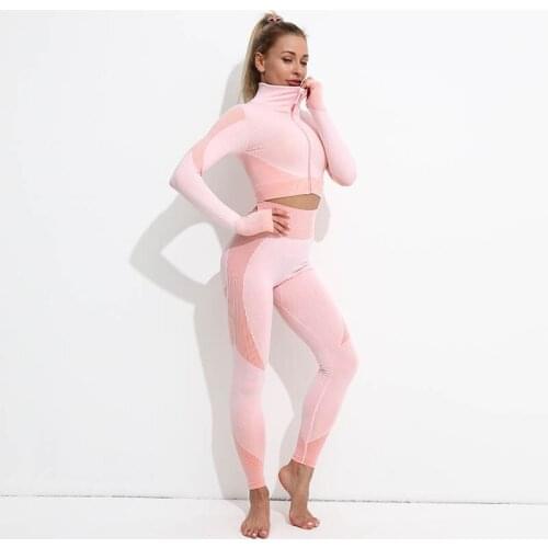 Autumn New Zipper Sports Suit Yoga Europe and America Cross Border Running Fitness Hip Lifting Women