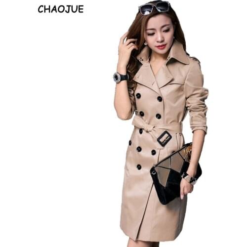 CHAOJUE Brand Europe Itay 2020 Autumn Female Classic Double Breasted Long Trenchcoat England Luxury Women Pea Coat Free Shipping