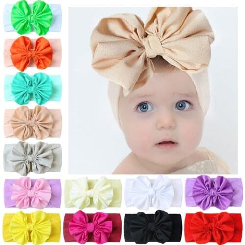 Baby Girl bows Headband Soft Elastic Nylon Kids Hairband kids Headbands For Girls Wide Infant girls Turban Hair Accessories