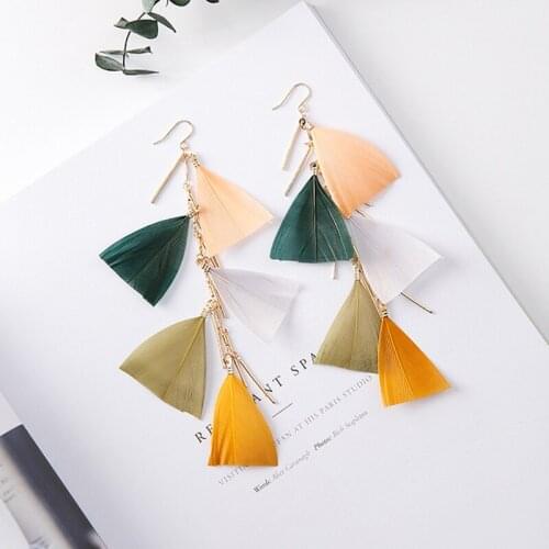 Earrings 2020 Feather Earrings Fashion Earrings For Women Long Trendy Earring Kolczyki Damskie Bijoux Bohème Femme
