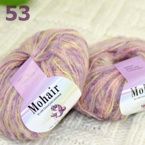 Sale New 2BallsX25g Luxury Soft Mohair Warm Wrap Shawl Hand Knit Crochet Yarn 291-53 Pink Violet Yellow