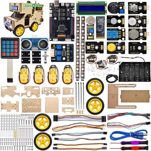 Keyestudio Smart RV Robot Starter Kit Motorhome House Car for Arduino Robot STEM Programming Car Toys for Kids Android/IOS