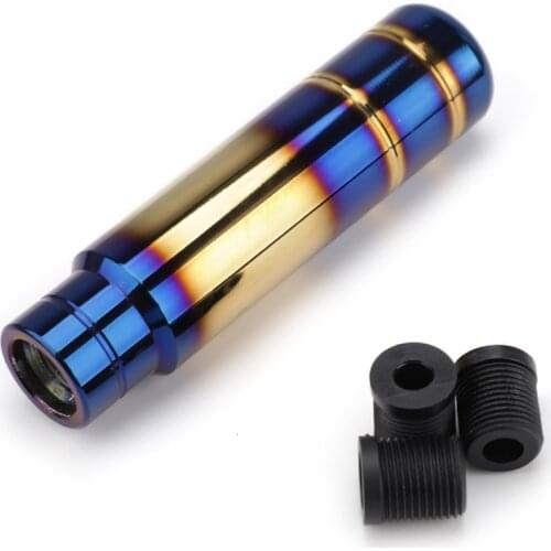 Universal Burnt Blue Gold JDM Style Aluminum 9CM 13cm Gear Shift Knob Shifter Lever Head