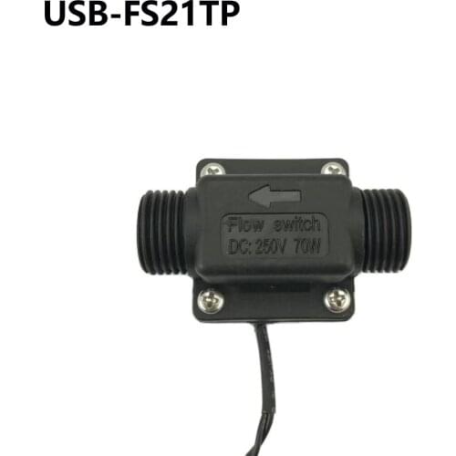 USB-FS21TP Baffle Type Inline Flow Switch PA66 Nylon BSPP G1/2" Switch Sensorswitch 2-30L/Min 250V DC 70W 2 wire iSentrol