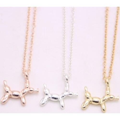 Lovely animal element balloon pendant necklace Balloon dog pendant necklace designed for women