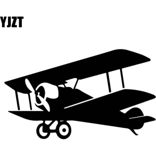 YJZT 15.5CM*9.2CM Airplane Advanced Aircraft Vinyl Decal Interesting Car Sticker Cool Black/Silver C27-1182