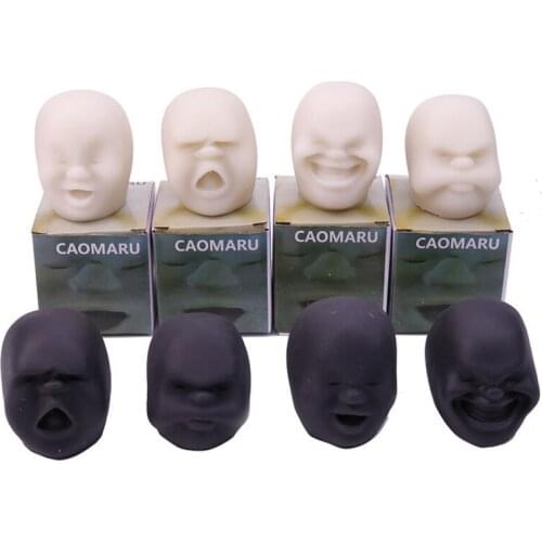 1Pcs Mini Funny Minifigures Face Four expressions Reliever Grape Ball Autism Relax Doll Relief Healthy Funny Squeeze Toys