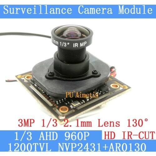 1.3MP 1280 * 960 AHD AR0130 CCTV 960P mini night vision Camera Module 1/3 "2.1 Lens 130 degrees surveillance camera