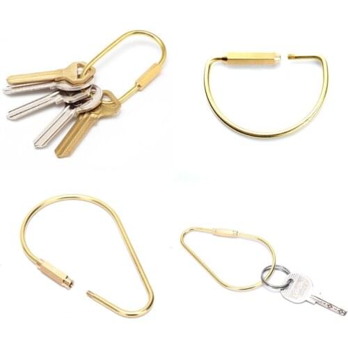 1Pc Brass Keychain Camping Carabiner Key Ring Key Storage Buckles Key Holder Outdoor Tool