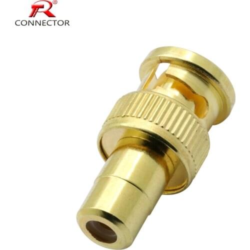 1pc BNC Connector, Gold Plated BNC Male to RCA Female for CCTV Connecting