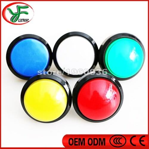 10pcs 60MM Arcade Push Button Convex LED Light Lamp start push button Big Round Arcade Video Game Player Push Button microswitch