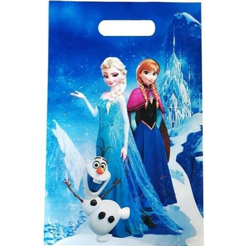 10Pcs Disney Frozen princess Theme Kids Birthday Party Favor Wedding Disposable Snack Candy Gift Bag Baby shower supplies