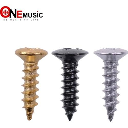 100pcs Bass Guitar Pickguard Screws,Cavity Cover Jack Cover Plate screw For Electric Guitar Bass 3*12mm Chrome / Gold / Black