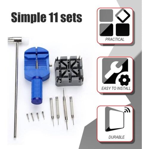 11Pcs Watch Repairing Tools Kit Mini Size Lightweight Portable Adjustable Watch Link Pin Remover Metal Watch Repairing Tools Set