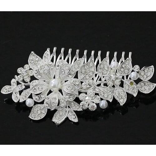 15 style hairband comb tiara for women faux pearl flower crystal hairpin clip headwear hairdress wedding bridal bridesmaid B1265