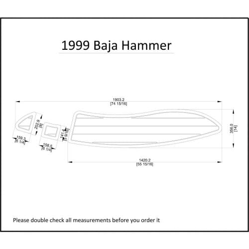 1999 Baja Hammer Swim Platform Pad Boat EVA Teak Decking 1/4" 6mm