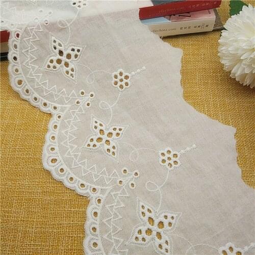 5 Yards/bag New Product Famous Ethnic Embroidery Lace Cotton DIY Stitching Lace Off White 13cm