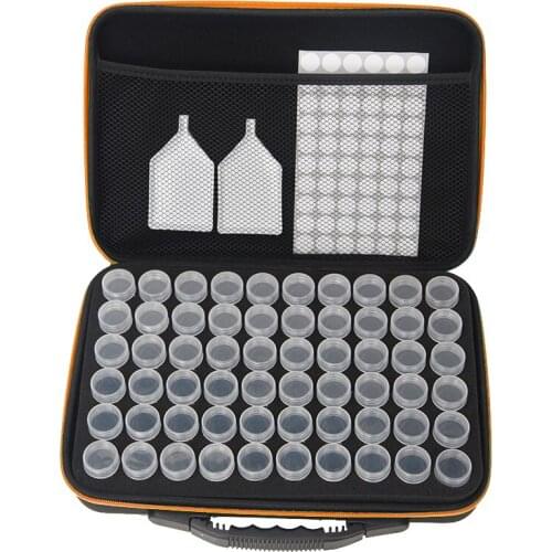 60 bottles Handbag Zipper Design storage box Diamond storage box New Diamond embroidery diamond painting tool Drill Storage case
