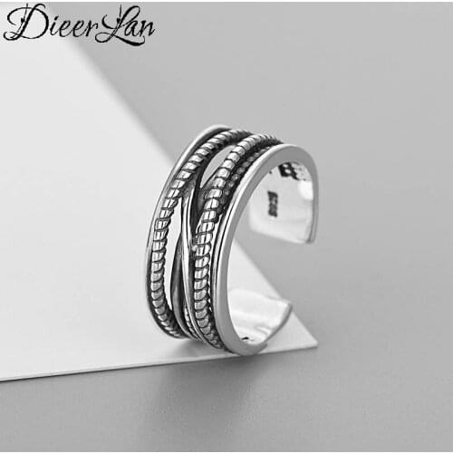 Bohemian Ethnic Silver Color Layer Chains Rings for Women Bridal Wedding Vintage Finger Rings Christmas Gifts