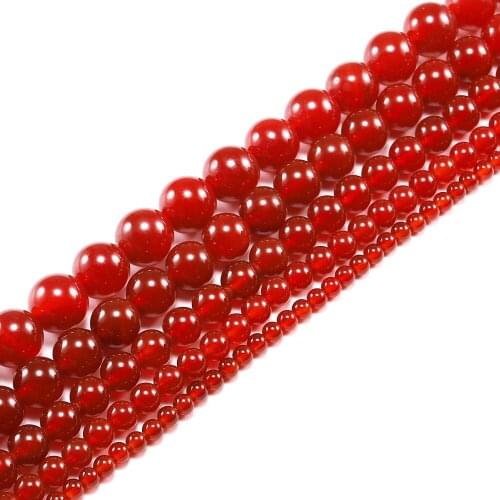 4—12 mm Natural Stone Red Carnelian Round Beads Agates Stone Loose Bead For DIY Jewelry Making Findings Accessories Wholesale