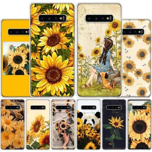 Beauty Yellow Sunflower Print Cover Phone Case For Samsung Galaxy S10 S20 FE Ultra Note 10 9 8 S9 S8 Plus Pro Lite S7 S6 J4 J6