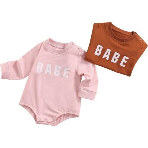 Infant Baby Girls Boys Romper Letter-printed Long-sleeved Jumpsuits Newborn Outfit Clothes Spring Autumn Outfits