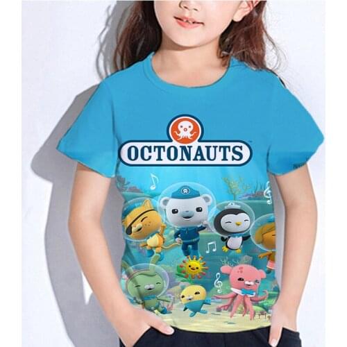 Girls The Octonauts TShirts Kawaii T-shirts Toddler Short Sleeve Boys Cartoon Tee Shirts Kids Summer Clothing 3D Print Camiseta