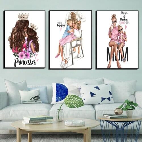 Home Decor Fashion Woman Princess Poster Letter Canvas Painting Wall Art HD Print Living Room Picture