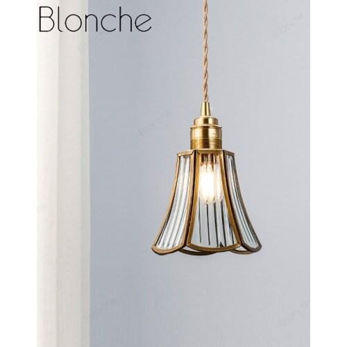 European Tiffany Pendant Light Single Head Corridor Aisle Hanging Lights Mediterranean Style Glass Pendant Lamp Bedroom Decor