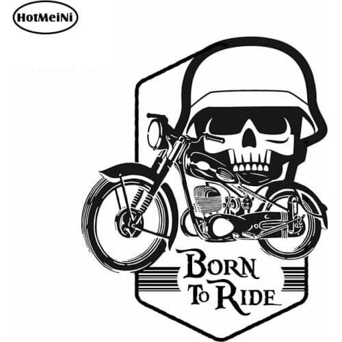 HotMeiNi 13cm x 10.5cm for Born To Ride Skull Vinyl Auto Car Sticker Waterproof JDM ATV Decal Creative Car Assessoires