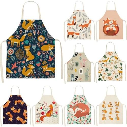 Fox print pattern Kitchen apron kitchen apron women master apron apron for kitchen Women kitchen apron Apron for hairdresser