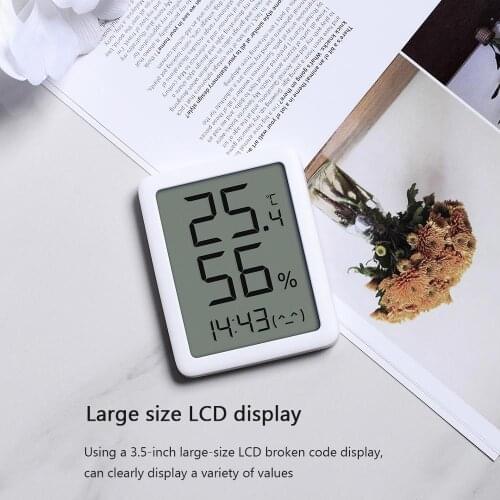 Xiaomi Miaomiaoce LCD Screen Large Digital Display Thermometer Hygrometer Clock Timmer Watch Temperature Humidity Sensor